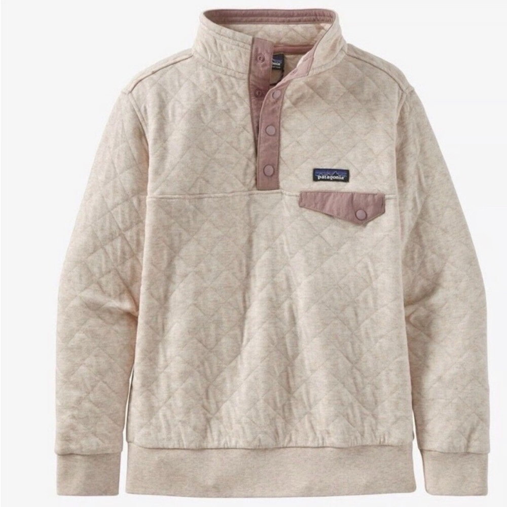Patagonia Kids Organic Cotton Quilt Snap-T Pullover Dyno White Hazy Purple